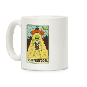 The Visitor Alien Tarot Card Coffee Mug