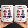 The Year We Got Engaged, Cartoon Couple Design - Personalized Custom Coffee Mug - CPL1150_MG