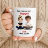 The Year We Got Engaged, Cartoon Couple Design - Personalized Custom Coffee Mug - CPL1150_MG