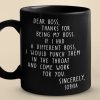 There Is Only One Boss- Coworker Personalized Custom Black Mug - Christmas Gift For Coworkers, Work Friends, Colleagues