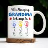 This Amazing Grandma Belongs To, Handprints - Personalized Custom Coffee Mug - GRM067_MG