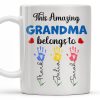 This Amazing Grandma Belongs To, Handprints - Personalized Custom Coffee Mug - GRM067_MG