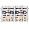 This Awesome Dad Belongs To - Funny, Birthday Gift For Father, Husband - Personalized Custom White Edge-to-Edge Mug