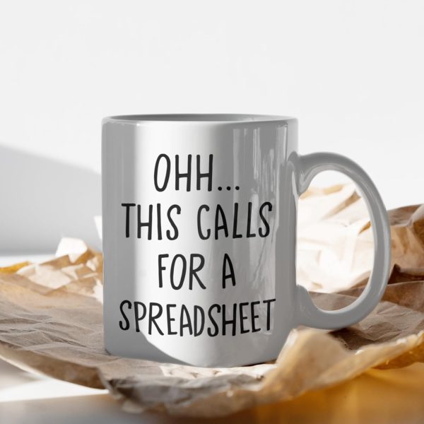 This Calls For A Spreadsheet Funny Coffee Mug, Accountant Excel Humor Gift for Office Coworker CPA, Birthday Christmas Gift