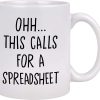 This Calls For A Spreadsheet Funny Coffee Mug, Accountant Excel Humor Gift for Office Coworker CPA, Birthday Christmas Gift