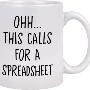 This Calls For A Spreadsheet Funny Coffee Mug, Accountant Excel Humor Gift for Office Coworker CPA, Birthday Christmas Gift