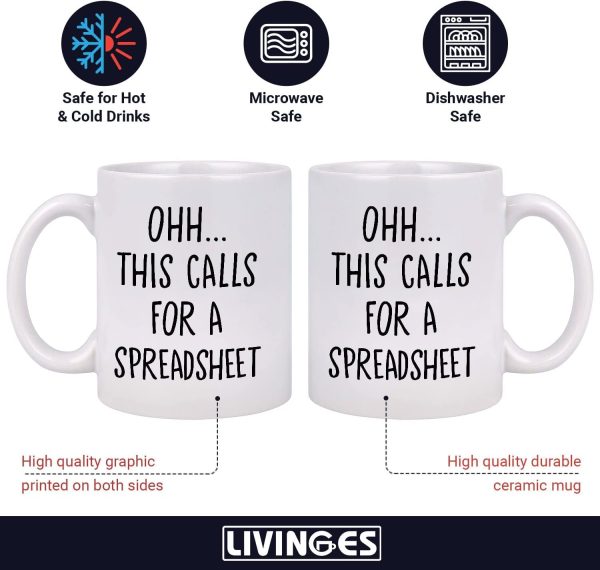 This Calls For A Spreadsheet Funny Coffee Mug, Accountant Excel Humor Gift for Office Coworker CPA, Birthday Christmas Gift