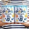 This Dad Grandpa Belongs To Handprints Icon - 3D Inflated Effect Printed, Personalized White Edge-to-Edge Mug