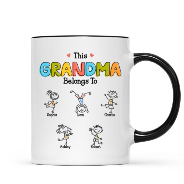 This Grandma Belongs To Drawing Personalized Mug
