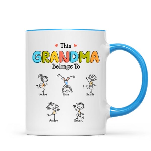 This Grandma Belongs To Drawing Personalized Mug