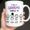This Grandma Belongs To, Stick Figures And Hearts - Personalized Custom Coffee Mug - GRM061_MG