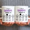 This Grandma Belongs To, Stick Figures And Hearts - Personalized Custom Coffee Mug - GRM061_MG