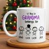 This Grandma Belongs To, Stick Figures And Hearts - Personalized Custom Coffee Mug - GRM061_MG