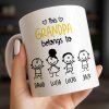 This Grandpa Belongs To Stick Figures Heart - Personalized Custom Coffee Mug - GRP045_MG