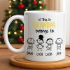 This Grandpa Belongs To Stick Figures Heart - Personalized Custom Coffee Mug - GRP045_MG