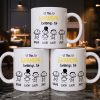 This Grandpa Belongs To Stick Figures Heart - Personalized Custom Coffee Mug - GRP045_MG