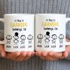 This Grandpa Belongs To Stick Figures Heart - Personalized Custom Coffee Mug - GRP045_MG
