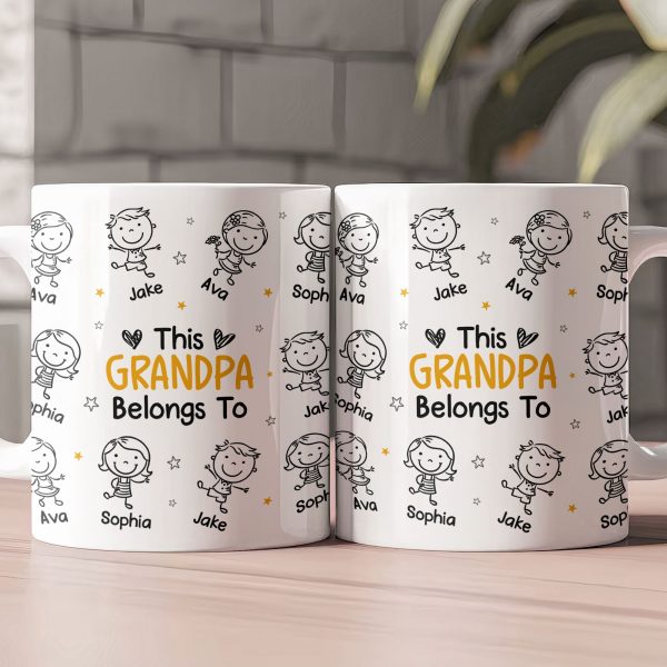 This Grandpa Grandma Belongs To - Personalized Mug