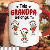This Grandpa Grandma Belongs To Christmas Kid Stick Figures - Personalized Accent Mug