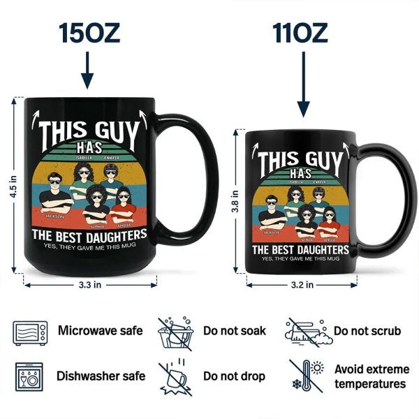 This Guy Has The Best Daughter Son - Personalized Black Mug