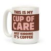 This Is My Cup Of Care Just Kidding It's Coffee Coffee Mug