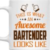This Is What An Awesome Bartender Looks Like Coffee Mug, Funny Bartender Gift for Work Coworker, Birthday Christmas Gift
