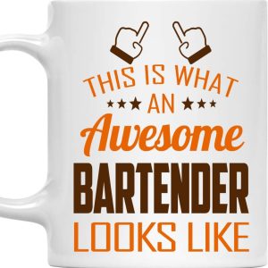 This Is What An Awesome Bartender Looks Like Coffee Mug, Funny Bartender Gift for Work Coworker, Birthday Christmas Gift