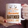 This Is What An Awesome Bartender Looks Like Coffee Mug, Funny Bartender Gift for Work Coworker, Birthday Christmas Gift