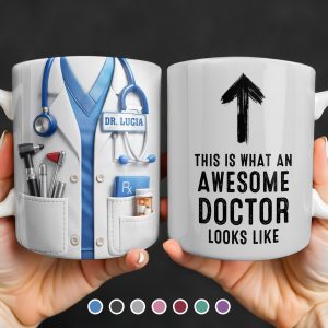 This Is What An Awesome Doctor Looks Like Stethoscope Design - Personalized Custom Coffee Mug - DOC097_MG