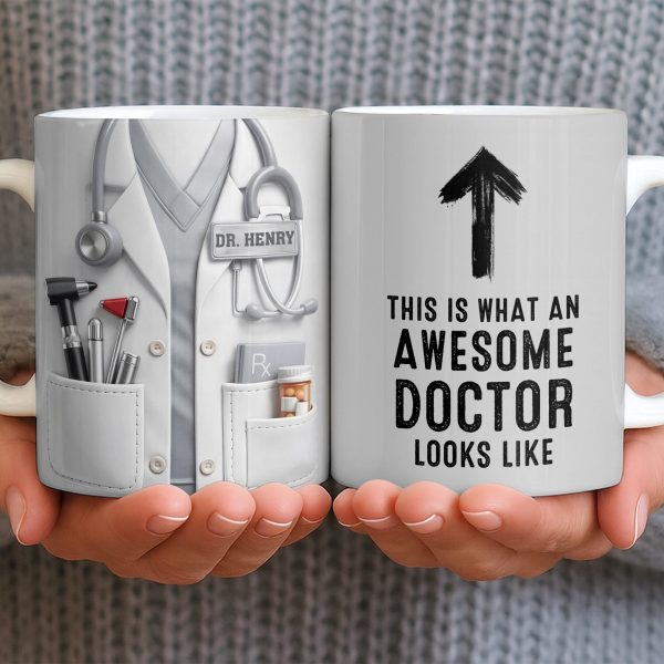 This Is What An Awesome Doctor Looks Like Stethoscope Design - Personalized Custom Coffee Mug - DOC097_MG