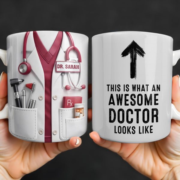 This Is What An Awesome Doctor Looks Like Stethoscope Design - Personalized Custom Coffee Mug - DOC097_MG
