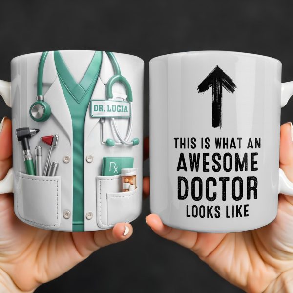 This Is What An Awesome Doctor Looks Like Stethoscope Design - Personalized Custom Coffee Mug - DOC097_MG