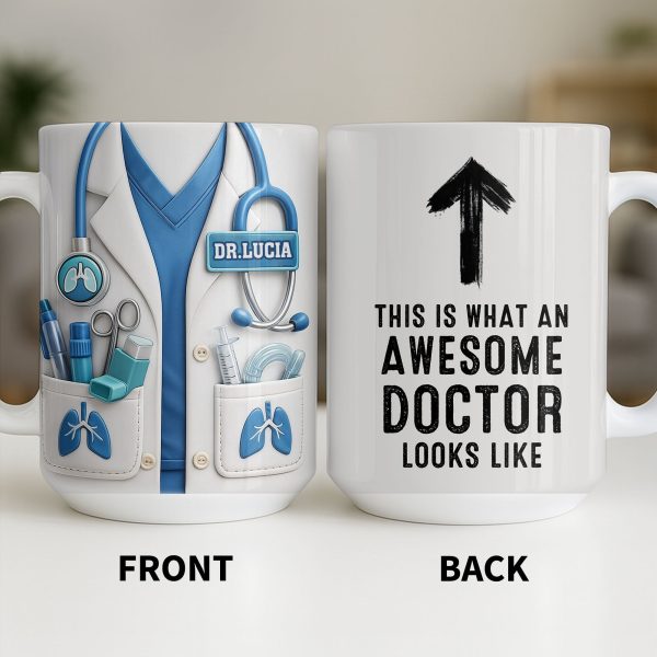 This Is What An Awesome Doctor Looks Like Stethoscope Mug - Personalized Custom Coffee Mug - DOC091_MG