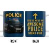 This Is What An Awesome Police Looks Like, Police Car And Badge - Personalized Custom Coffee Mug - OFC012_MG