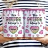 This Mom Grandma Belongs To Heart Icon - 3D Inflated Effect Printed, Personalized White Edge-to-Edge Mug