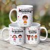 This Mom Grandma Grandpa Dad Belongs To Cute Doll Kids Colorful Dot Personalized Mug