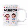 This Mom Grandma Grandpa Dad Belongs To Cute Doll Kids Colorful Dot Personalized Mug