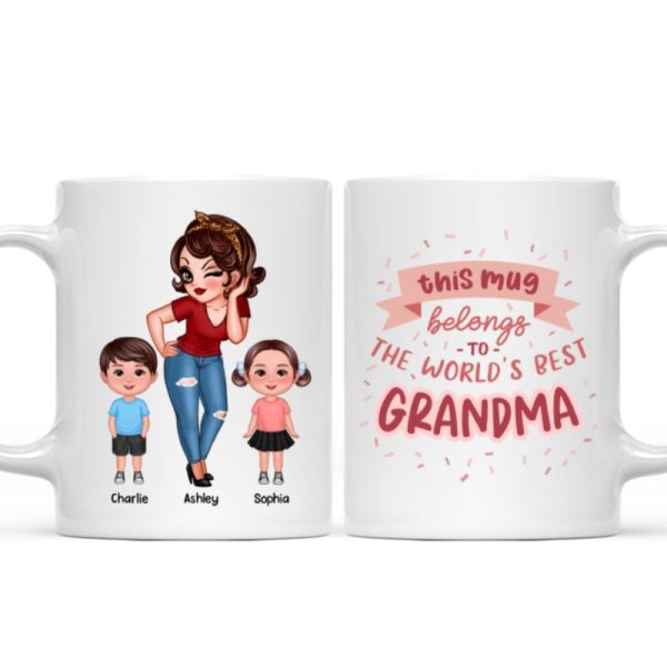 This Mug Belongs To The World Best Grandma Personalized Mug