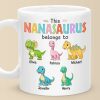 This Nanasaurus Roars With Love - Family Personalized Custom Mug - Mother's Day, Gift For Mom, Grandma