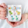 This Nanasaurus Roars With Love - Family Personalized Custom Mug - Mother's Day, Gift For Mom, Grandma