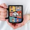 This Papa Belongs To - Family Personalized Custom Black Mug - Father's Day, Gift For Dad, Grandpa