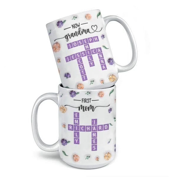 Through Generations, Love Is The Thread That Binds Us - Family Personalized Custom 3D Inflated Effect Printed Mug - Gift For Mom, Grandma