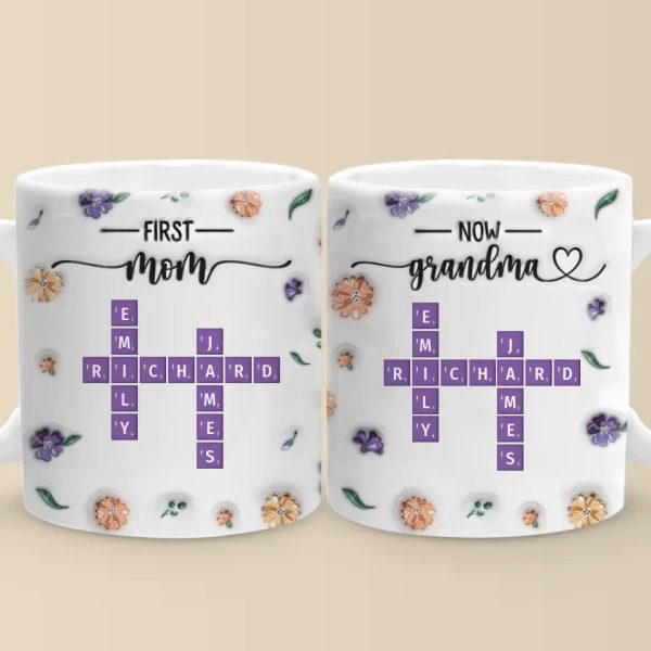 Through Generations, Love Is The Thread That Binds Us - Family Personalized Custom 3D Inflated Effect Printed Mug - Gift For Mom, Grandma