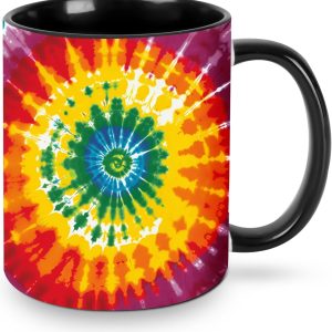 Tie Dye Coffee Mug Funny Ceramic Mug, Novelty Gift Idea for Friends Coworkers, Cool Coffee Cup for Home Office Kitchen Decor