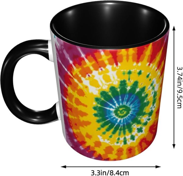 Tie Dye Coffee Mug Funny Ceramic Mug, Novelty Gift Idea for Friends Coworkers, Cool Coffee Cup for Home Office Kitchen Decor