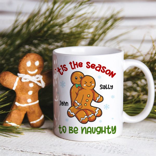 Tis The Season To Be Naughty Couple, Personalized Mug - Christmas Gift For Couples