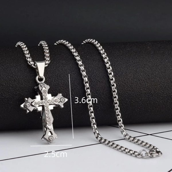 Titanium Steel Cross Pendant Necklace