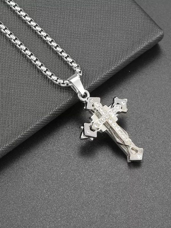 Titanium Steel Cross Pendant Necklace
