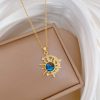 Titanium Steel Star Pendant Necklace in Gold Tone