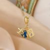 Titanium Steel Star Pendant Necklace in Gold Tone